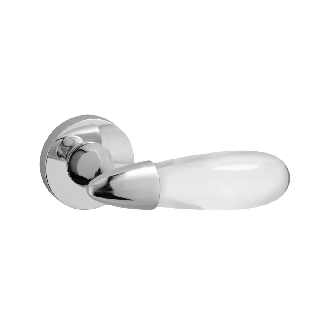 Simple Design Classic Polished Bright Chromium Zinc Alloy Front Decorative Door Handle