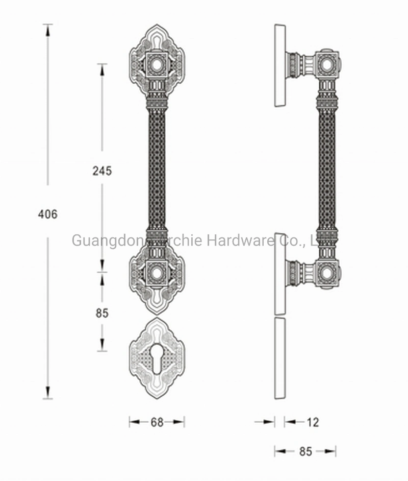 (C03 Series) Luxury Brass Copper Home Golden Mortise Door Handle Lever Door Lock