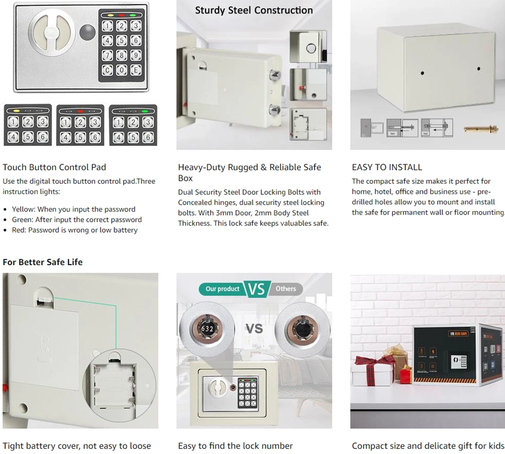 Home Hotel Mini Steel Metal Digital Safe Deposit Locker