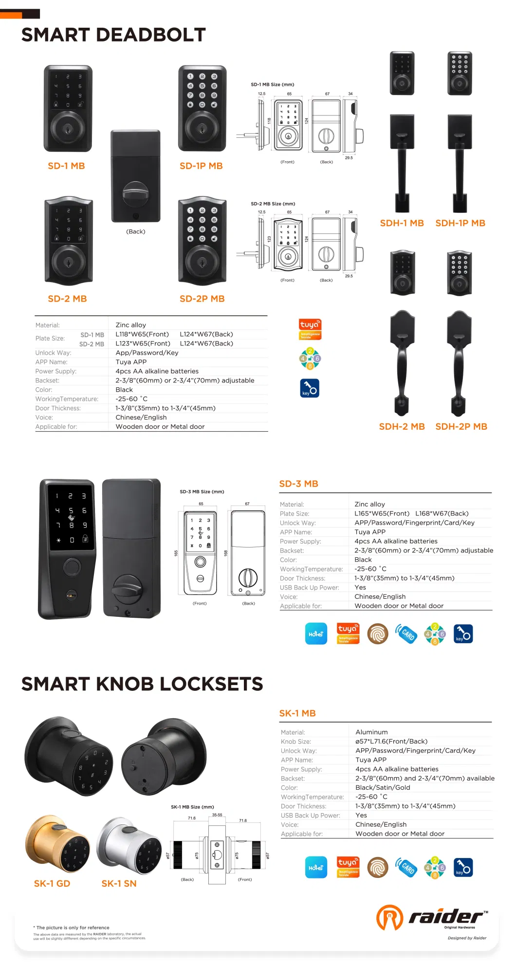 Smart Deadbolt with Key, Fingerprint, Password and Card, Digital Lock, Intelligent Lock Deadbolt