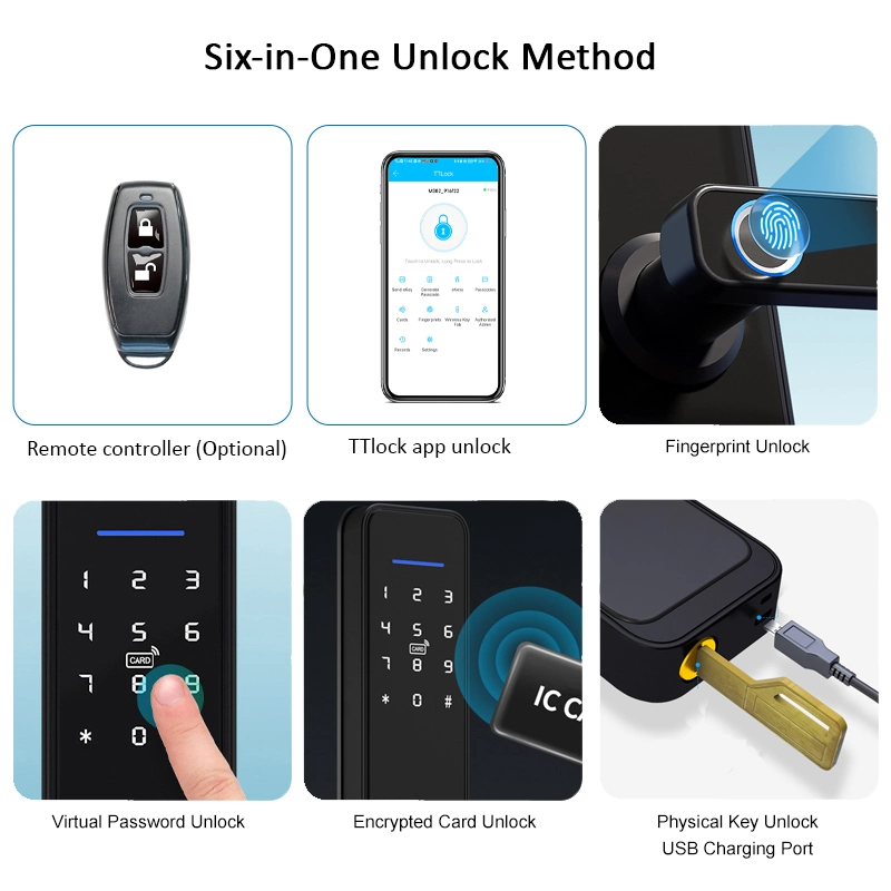 Best Electronic Aluminum Alloy Door Handle Fingerprint Lock with Bluetooth Feature