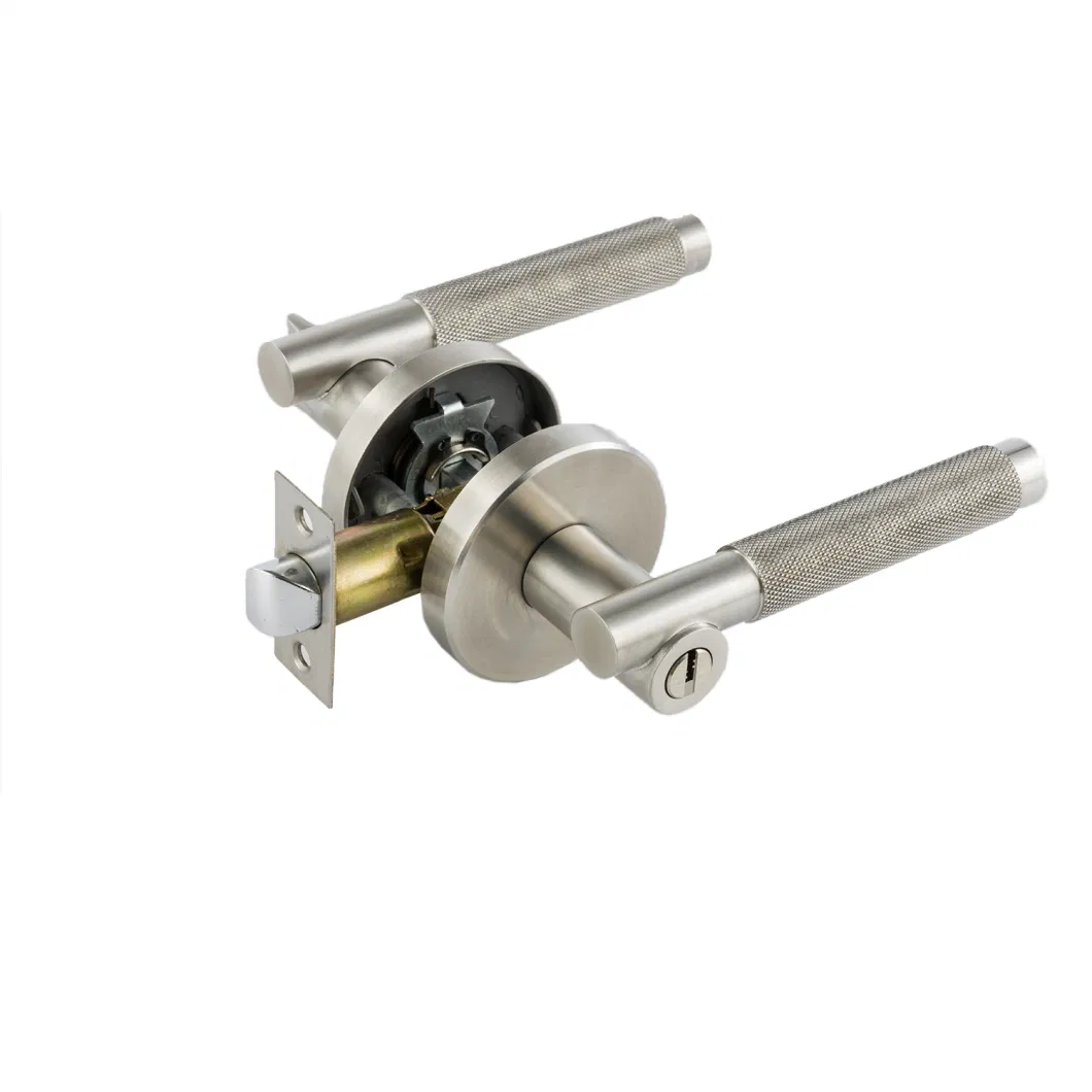 Satin Nickel Bedroom/Bathroom Interior Privacy Door Handle Lever Lock Set