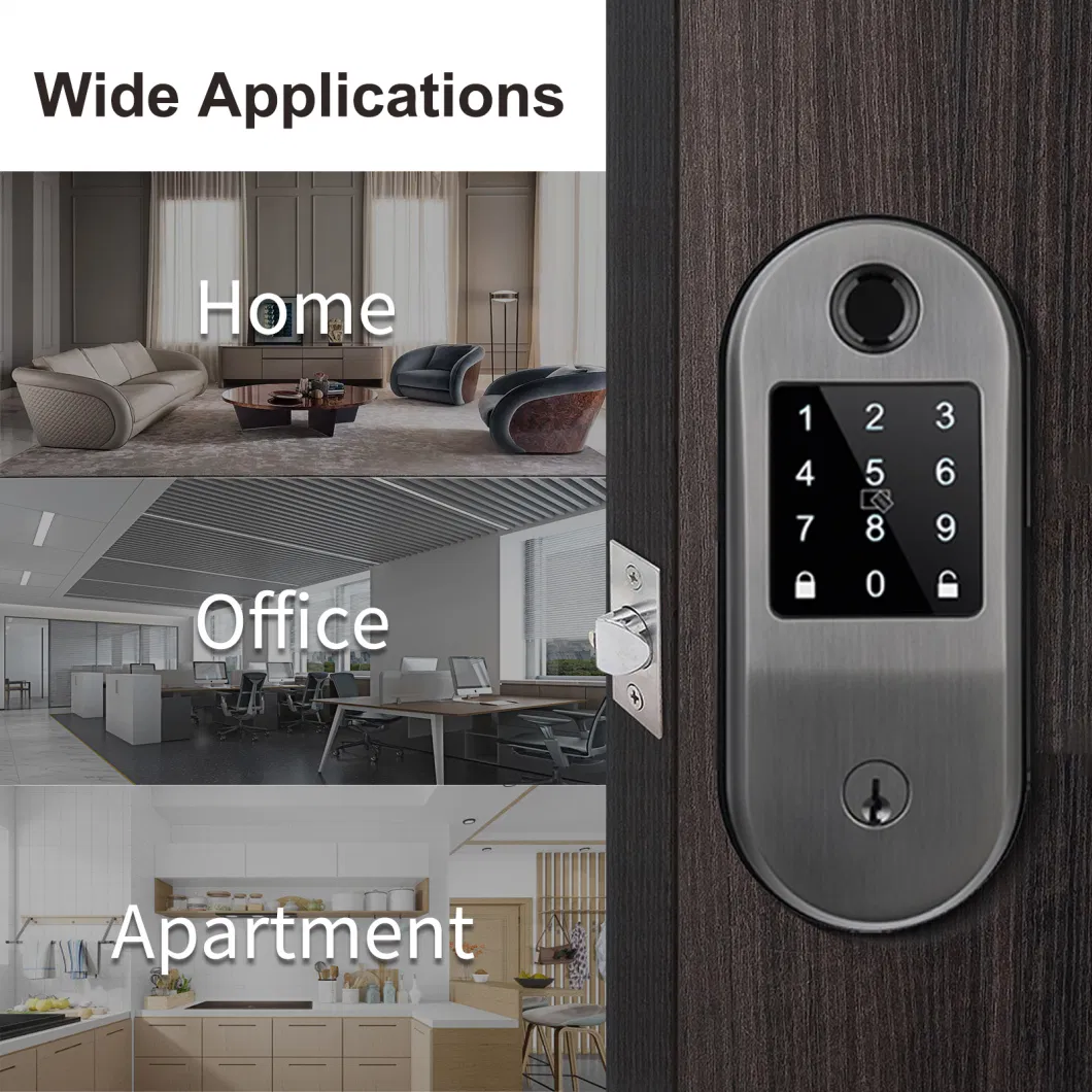 Keyless Entry Door Lock for Front Door, Electronic Door Lock with Biometric Fingerprint, APP, IC Cards, Auto Lock, Finger Print Lock on Door for Home, Apartment