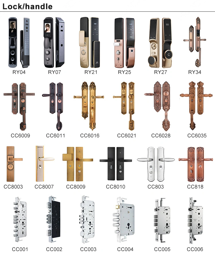 Hotel Custom Front Security Biometric Fingerprint Digital Keyless Lock Aluminum Steel Entry Door