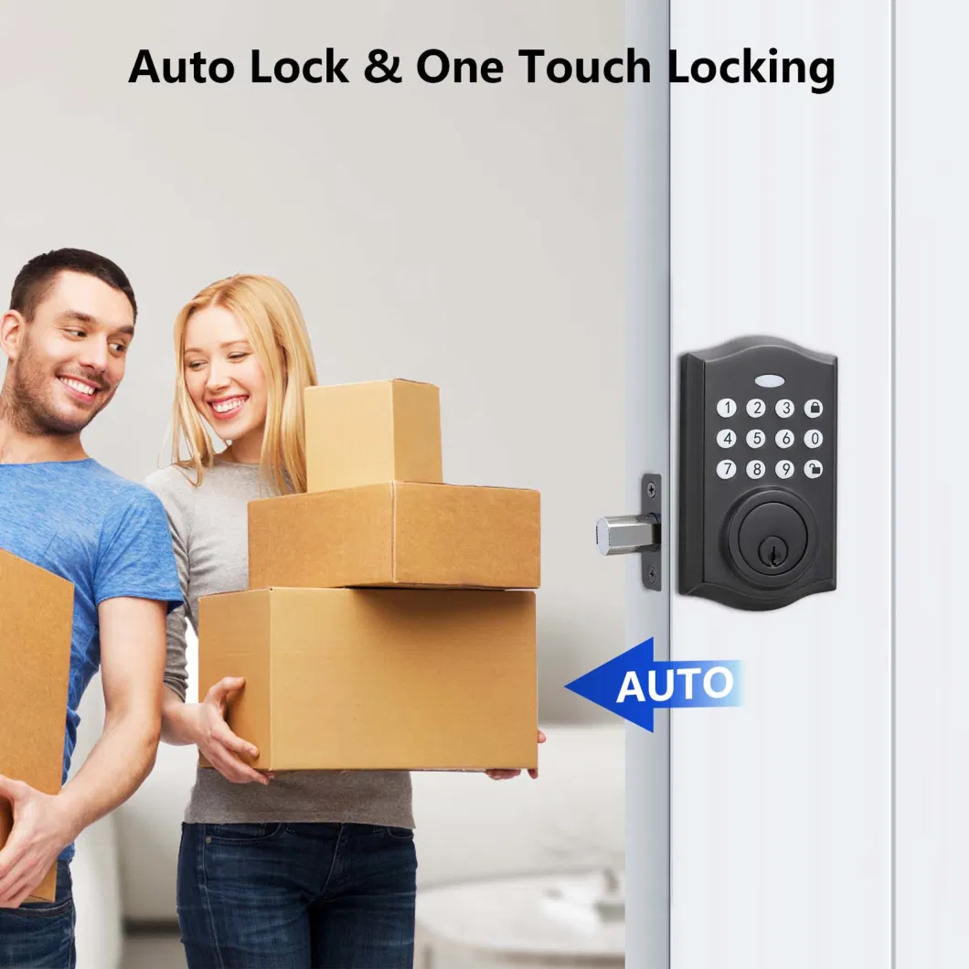 Front Door Handleset Smart Deadbolt Keyless Door Handle Combination Lock Zinc Alloy