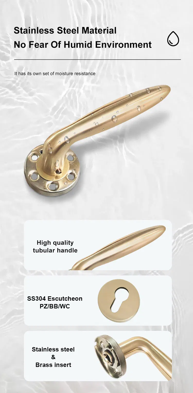 Hot Sale Hollow Handles Gold Main Door Lock Lever Handles