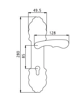 B-PM9080L-OG Luxury Brass Door Lock Door Handle