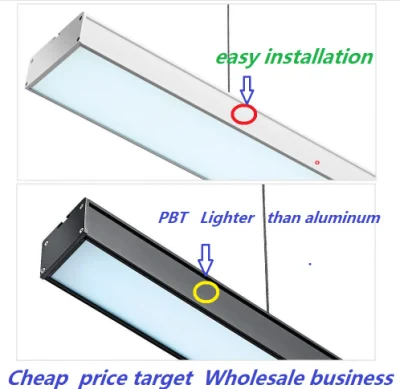 Rectangle Beam Angle LED Industrial Linear Profile Lights for Office Room Commercial Lighting