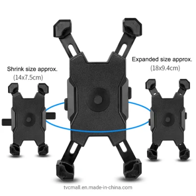 Car Holder PLA-02 for 3.5-6.8 Inch Phone Holder Motorcycle Bike Rearview Mirror Cellphone Mount - Black