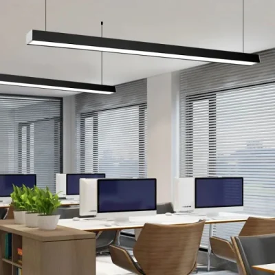 LED Suspend Linear Office Chandelier Lamp Spot Tube Pendant Lights 1200/1500mm 30 Beam LED Chandelier Ceiling Light