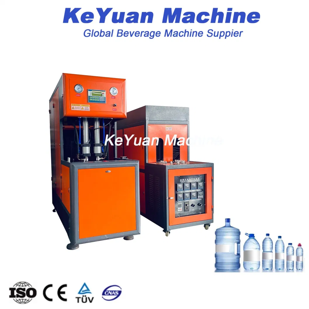2024 Small Scale Semi Auto 2 Cavity Beverage Bottle Blow Mold Moulding Machine Pet Plastic Water Bottle Blowing Machines Price