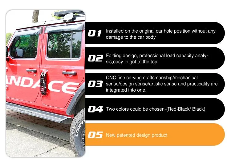 Heavy Bearing Jeep Wrangler Accessories New Design Door Hinge Side Step
