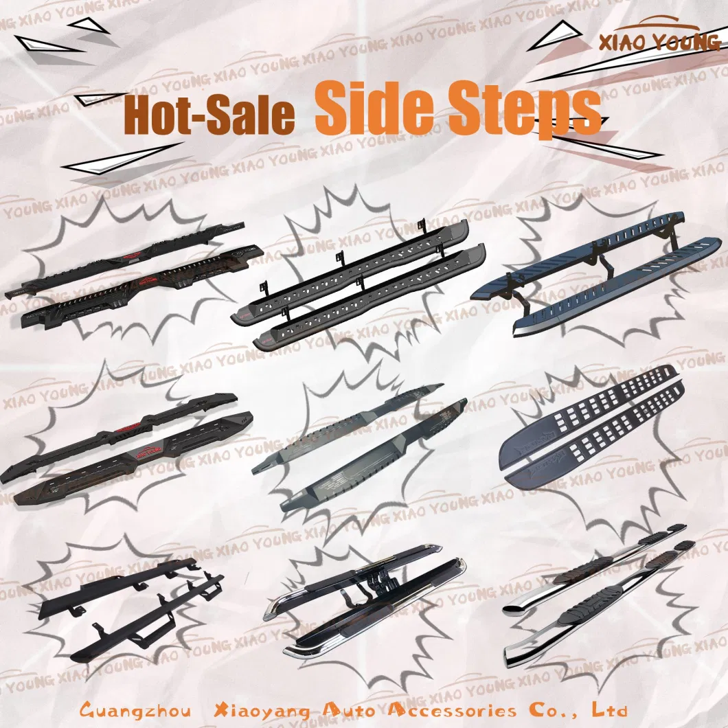 Black Steel Side Step Running Board for Navara Frontier Np300 2015+