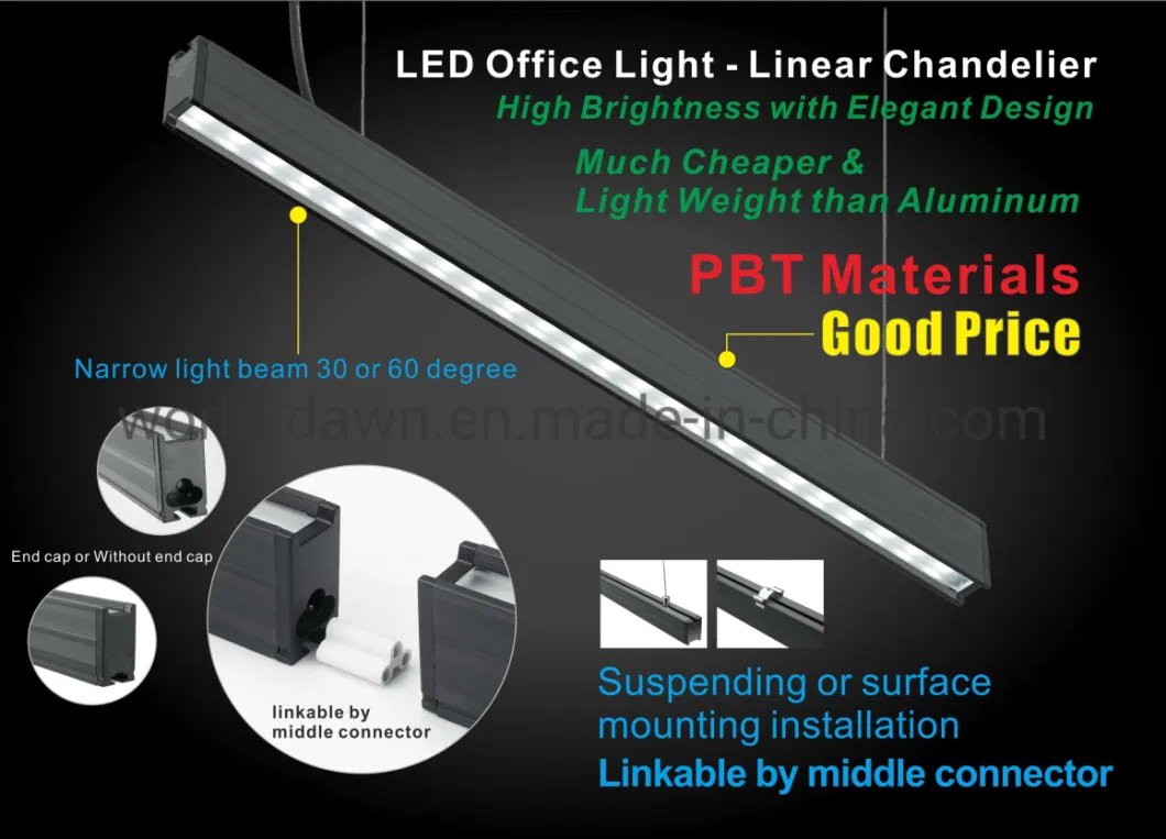 LED Suspend Linear Office Chandelier Lamp Spot Tube Pendant Lights 1200/1500mm 30 Beam LED Chandelier Ceiling Light