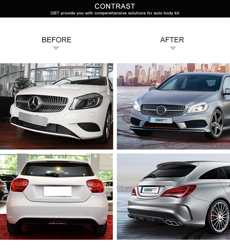 Gbt New Upgrade Car Body Kit PP ABS Front/Rear Bumper Side Step/Running Board Bodykits for 2012-2014 Mercedes-Benz a Class Model