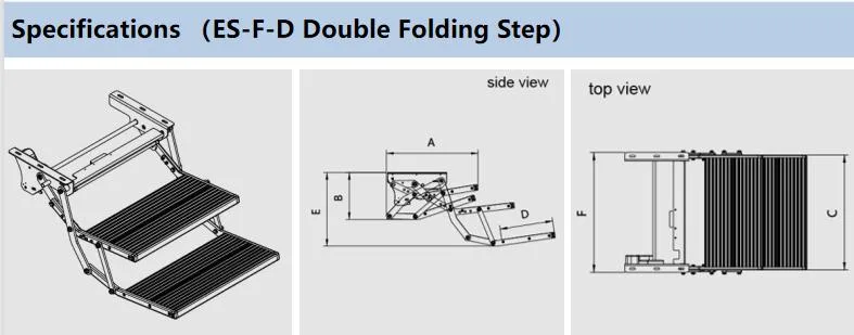 2023 Hot Electric Double Folding Step Es-F-D-600 for Vans with CE Certificate