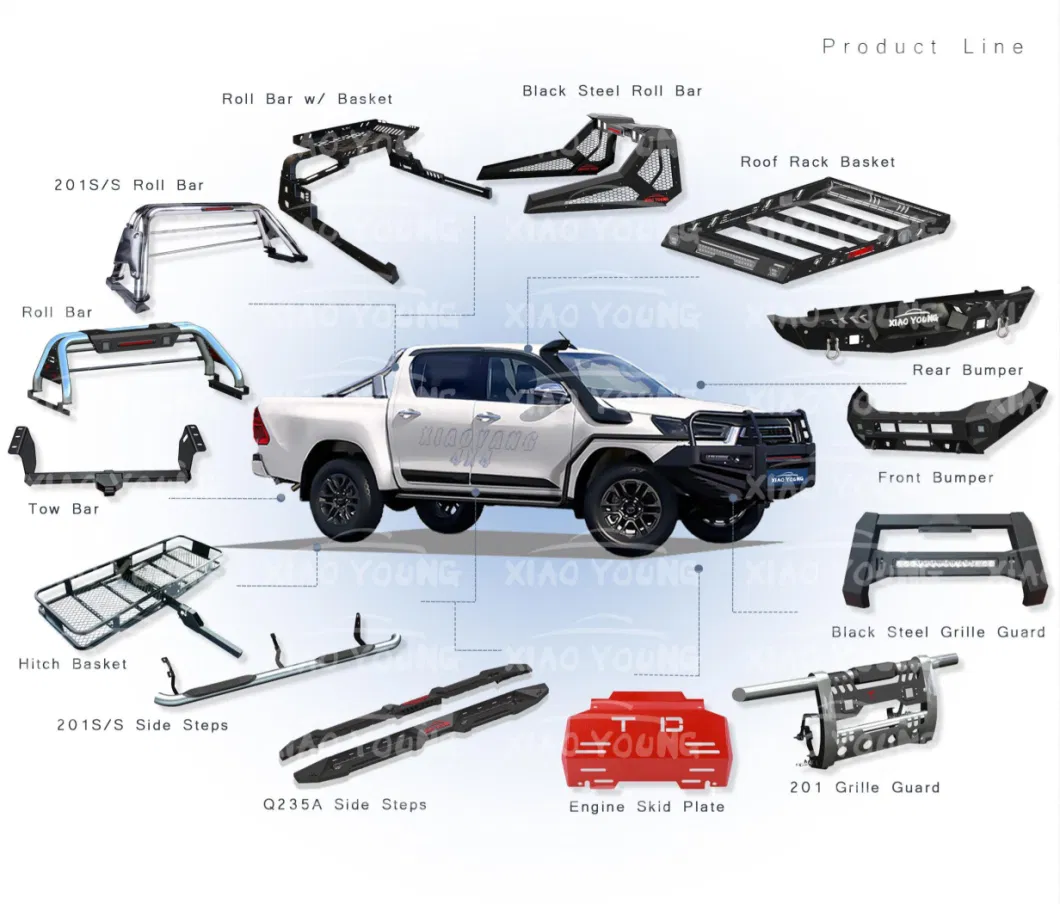 off Road Pickup Accessories Side Steps for Hilux Revo Ranger Triton Dmax