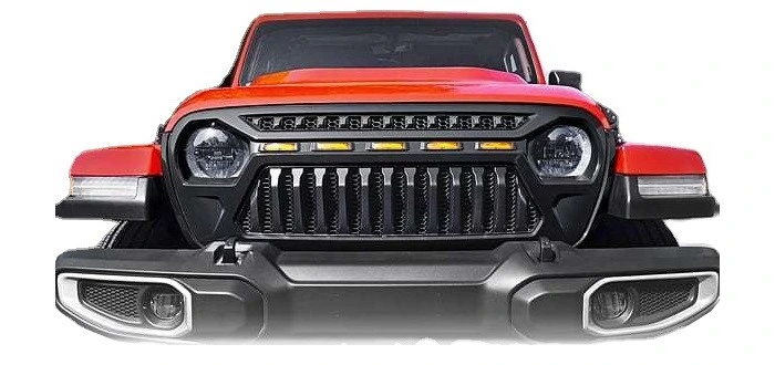 Car Parts Auto Accessory Front Grille for Wrangler Jl 2019 Rubicon Sahara Hood Grille with Daytime Light