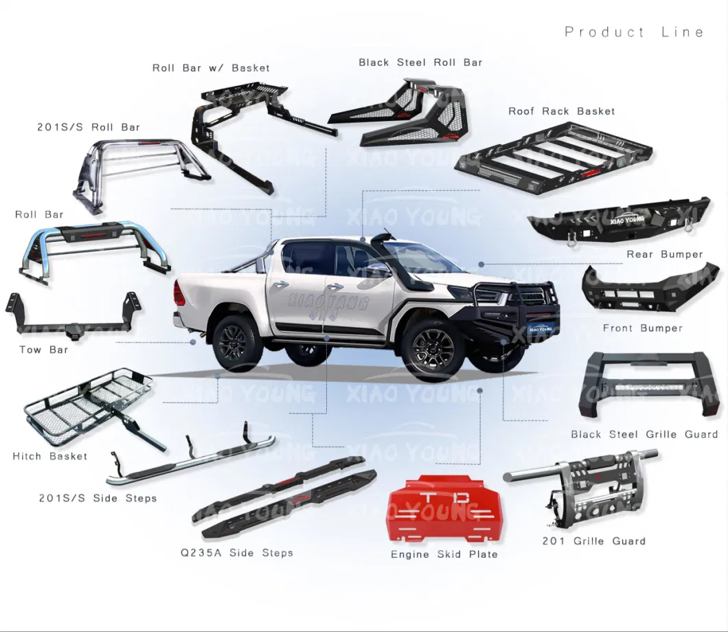 5% off 4X4 Auto Accessories Black Steel Running Board Universal for Hilux Revo Ranger Dmax Np300