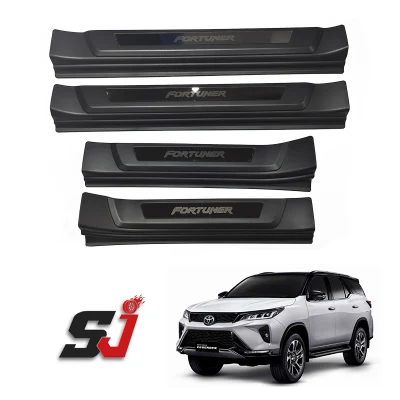 La puerta de acero inoxidable Protector de la placa de rozamiento de protección Peldaño Accesorios para 2012-2020 Fortuner