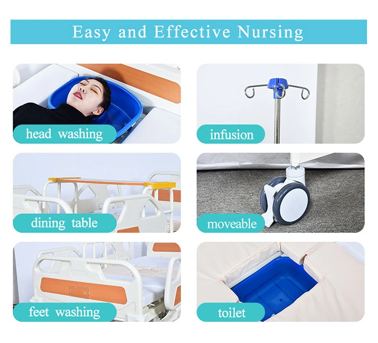 Electric Home Nursing Bed Movable with Universal Mute Casters