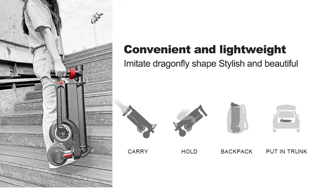 Hx X6 Electric Scooter Battery Removable Folding Electric Scooter for Adult Backpack E Scooter