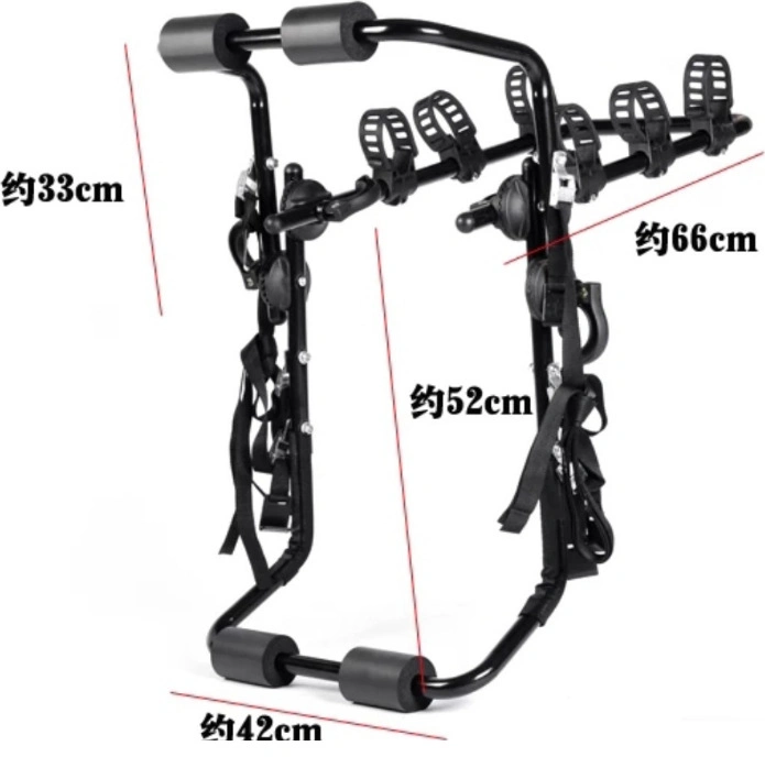 Household Bike Rack Sedan Outdoor Travel Steel 3 Bicycle Car Rack Hitch 3 Bikes