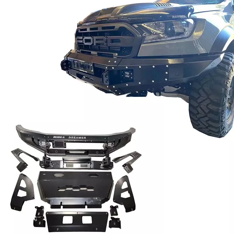 Heavy Duty Powder Coated Black Steel Front Bumper Rear Bumper Side Steps for Ford Ranger for Ford Ranger Raptor