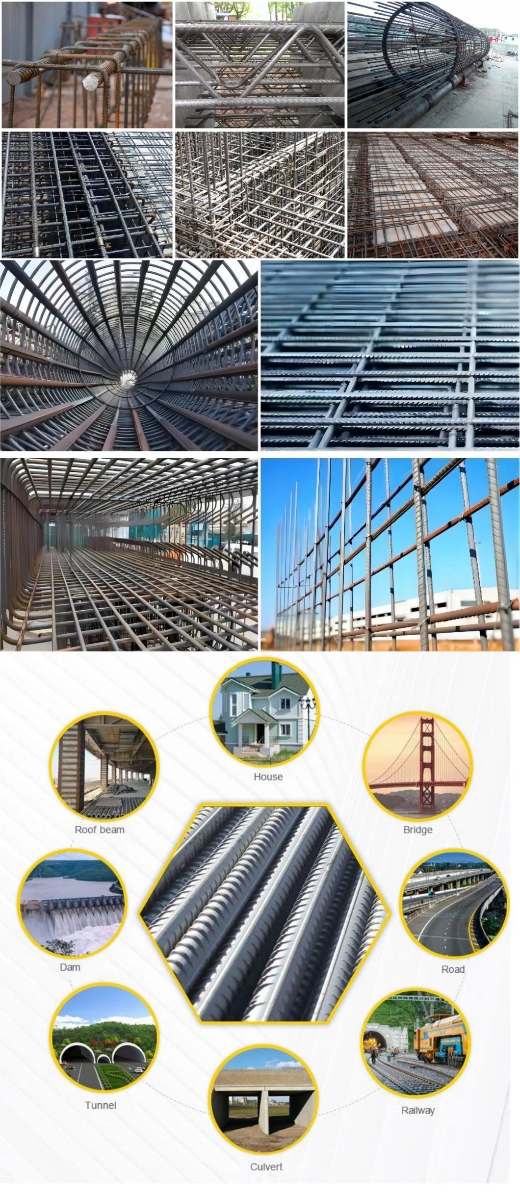 Wholesale High Strength Building Material Reinforcing Steel Iron Rod Rebar for Construction