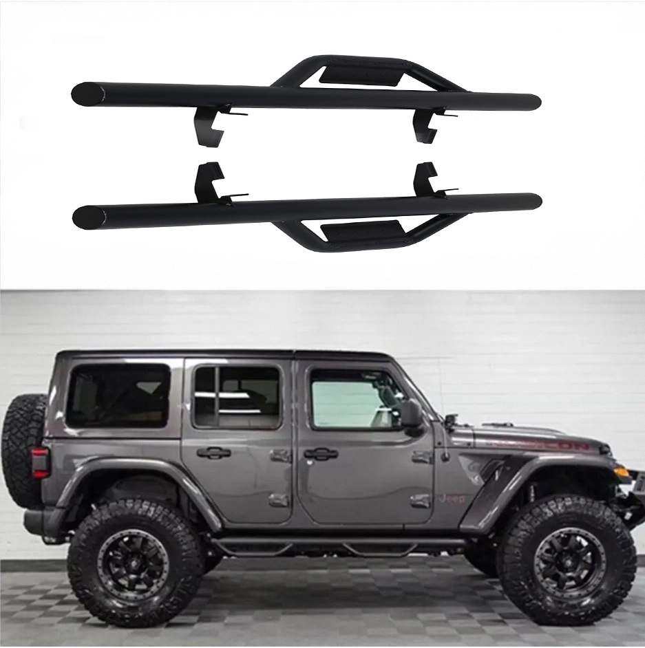 Heavy Duty Offroad Car Parts Steel Running Boards Replacement Black Side Steps for Jeep 2016-2018
