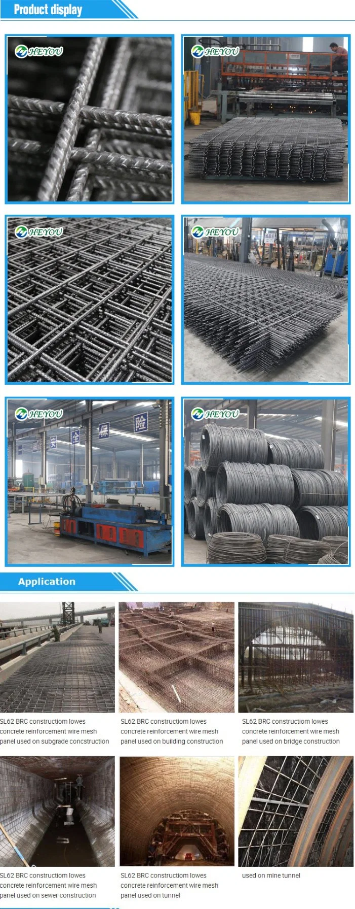 Hot Sale American Standard ASTM A1064/A1064m-15 Concrete Slab Construction Mesh 6X6-4/4 W4.0/W4.0 Reo Mesh Brc Mesh Welded Reinforcement Steel Wire Mesh