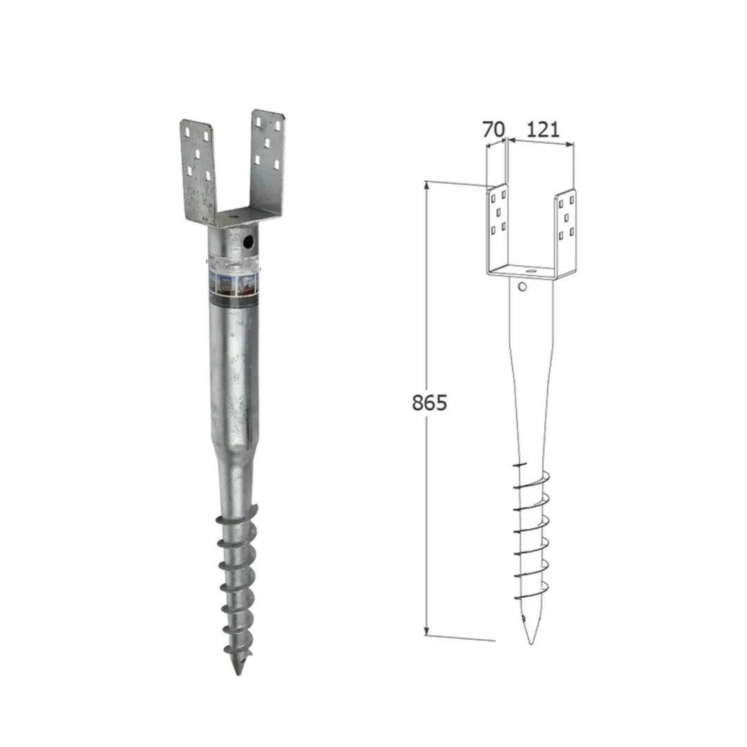 No Dig Ground Anchor Durable Hot Dipped Galvanized Ground Screw Stirrup