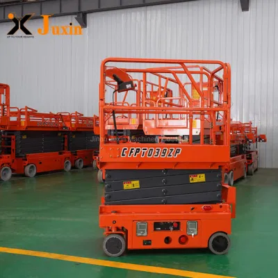 Juxin 8 m 10m 12m batteria idraulica auto-propulsione elettrica Piattaforma di lavoro aerea a forbice per la pulizia