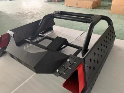Barra antirollio in acciaio nero con cestello per Hilux Revo Ranger Triton Dmax Tacoma