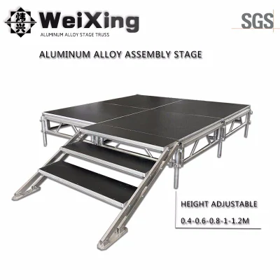 Tavola da sposa portatile modulare in alluminio per esterni con truss/DJ portatile ad altezza regolabile Prezzo di fabbrica della piattaforma per eventi di pedana