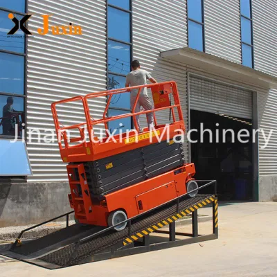 Juxin 8 m 10m 12m batteria idraulica auto-propulsione elettrica Piattaforma di lavoro aerea a forbice per la pulizia