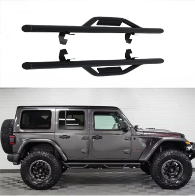  Ricambi auto offroad per impieghi pesanti Sostituzione di tavole in acciaio per corsa nera Scalini laterali per Jeep 2016-2018