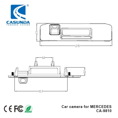 Telecamera retromarcia con maniglia del bagagliaio per Mercedes Benz A Cla Gla Glc Gle M/ml Gl/GLS GLK-Class Vito con Telecamera cruscotto per linea di parcheggio