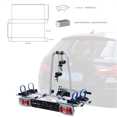 TUV certificato European Hot New Model Towbar montato su portabiciclette Per 2 e-bike