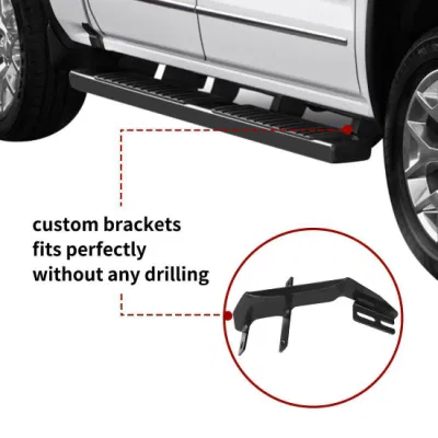  Accessori per camion, running board in acciaio inox argento per 09-18 Dodge Cabina Quad RAM 1500 6 poll