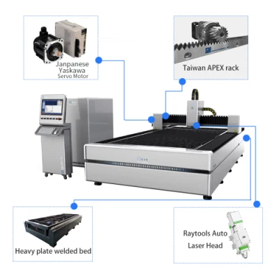 Attrezzatura di taglio laser da 3000 W, 6000 W, 10000 W, 20000 W, 30000 W, piattaforma singola rimovibile