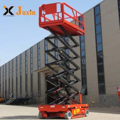 Juxin 8 m 10m 12m batteria idraulica auto-propulsione elettrica Piattaforma di lavoro aerea a forbice per la pulizia