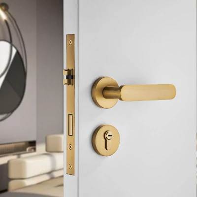  Set serratura a mortasa doppio lato maniglia in ottone su Rosette Per interni della camera da letto dell&prime;hotel