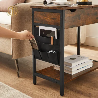Tavolo multifunzionale con porta di ricarica lato personalizzabile in legno massello rimovibile Tabella