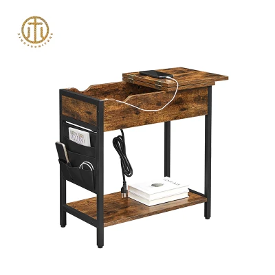 Tavolo multifunzionale con porta di ricarica lato personalizzabile in legno massello rimovibile Tabella