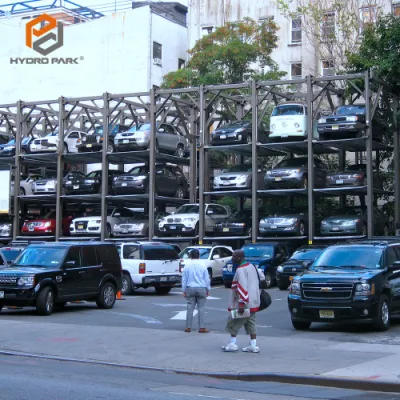 Impilatore verticale ad azionamento idraulico, piattaforma di parcheggio per auto compatta
