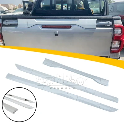  Copertura gancio letto laterale posteriore in fibra di carbonio ABS per Hilux Revo Pickup 2015-2023