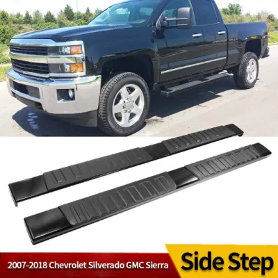 2021 North America Hot Selling Running Board per Chevrolet 07-18 Silverado/Sierra Crew Cab gradini laterali neri in lega di alluminio da 6&quot; + ABS