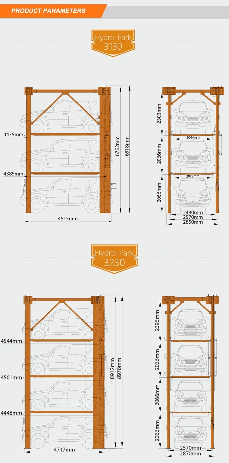 Hydraulic Driven Vertical Stacker Compact Car Parking Platform