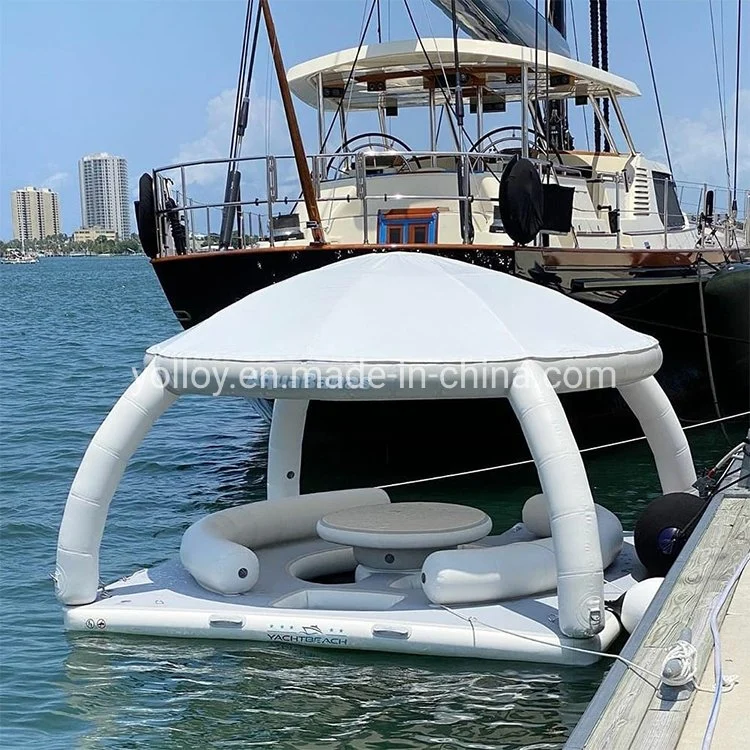 Floating Island Inflatable Boat Tent Sun Shelter Lounge Platform for Yachts